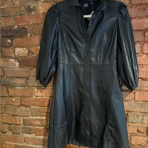GAP Women's Black Leather Dress Size Small